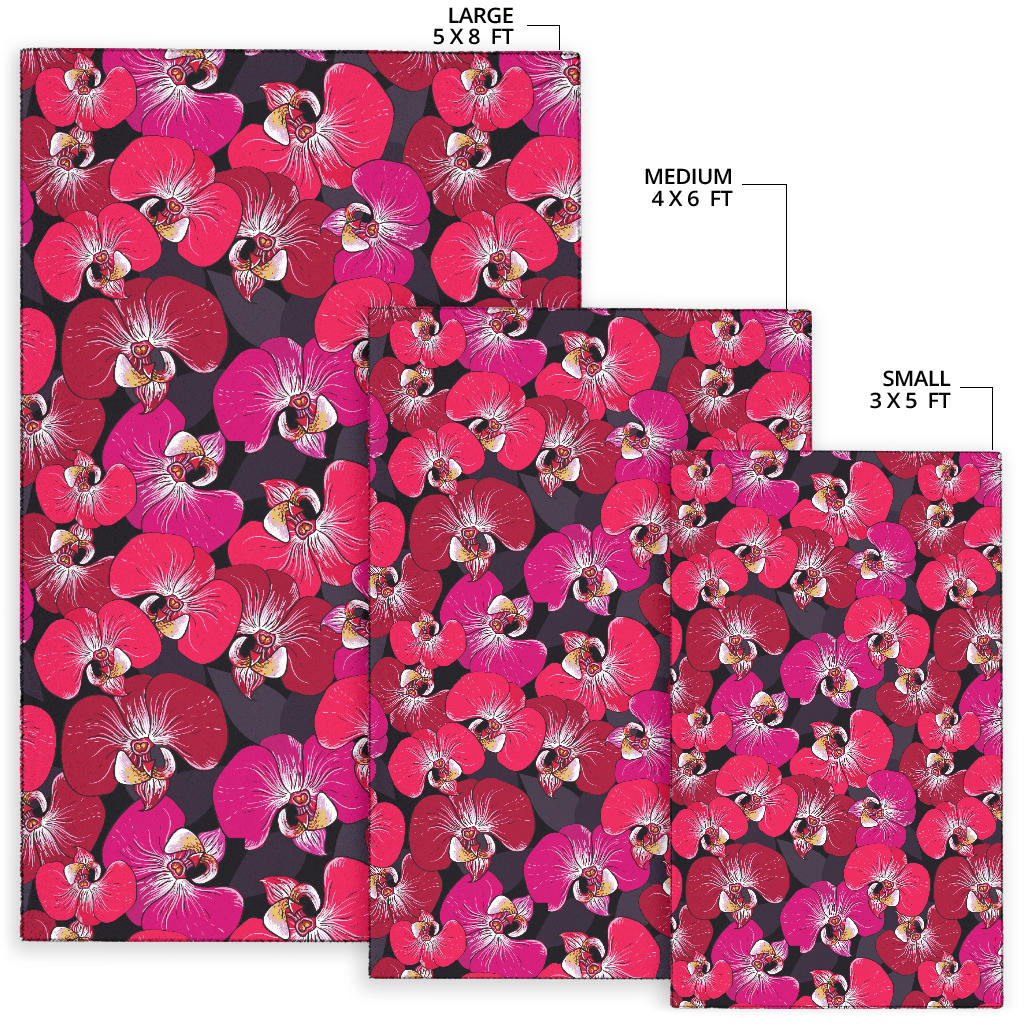 Orchid Red Pattern Print Design OR05 Area Rugs