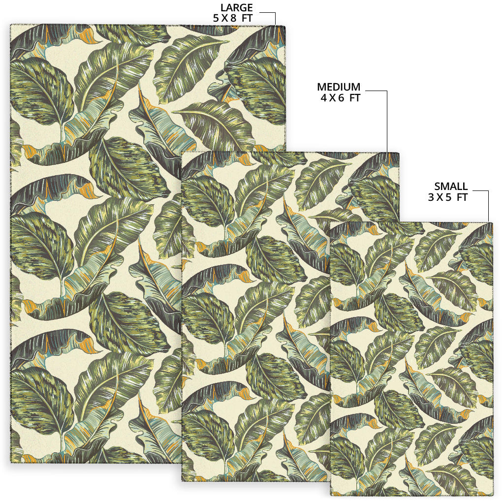 Banana Leaf Pattern Print Design BL08 Area Rugs