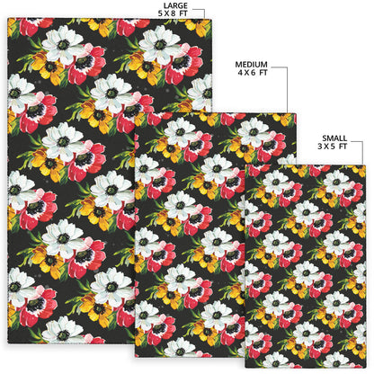 Anemone Pattern Print Design AM07 Area Rugs