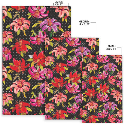 Lily Pattern Print Design LY012 Area Rugs