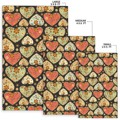 Heart Boho Pattern Print Design HE04 Area Rugs