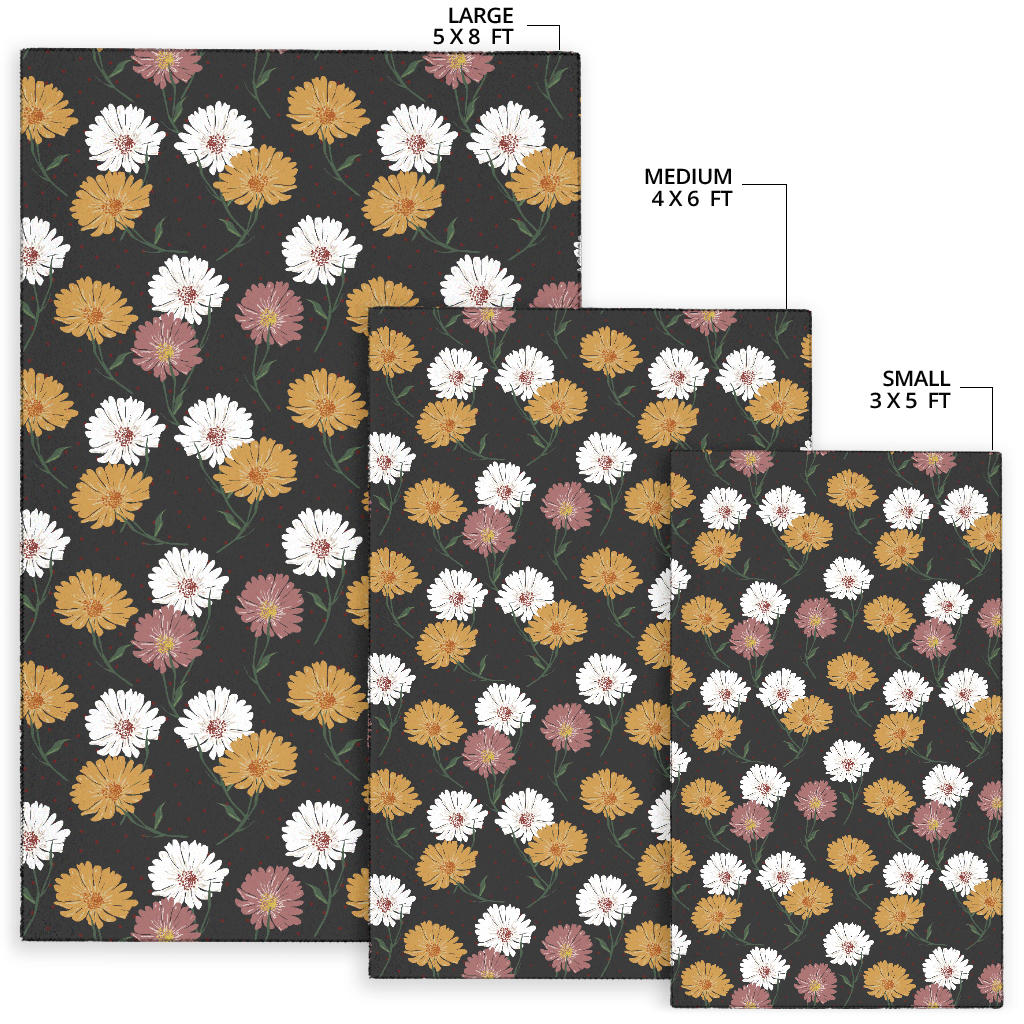 Daisy Pattern Print Design DS04 Area Rugs