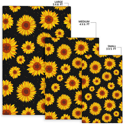Sunflower Pattern Print Design SF09 Area Rugs
