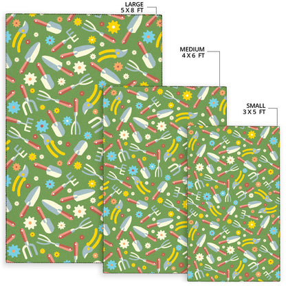 Gardening Pattern Print Design G06 Area Rugs
