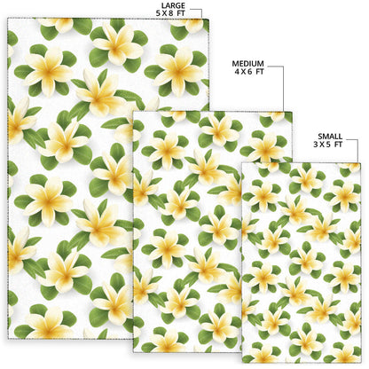 Yellow Plumeria Pattern Print Design PM012 Area Rugs
