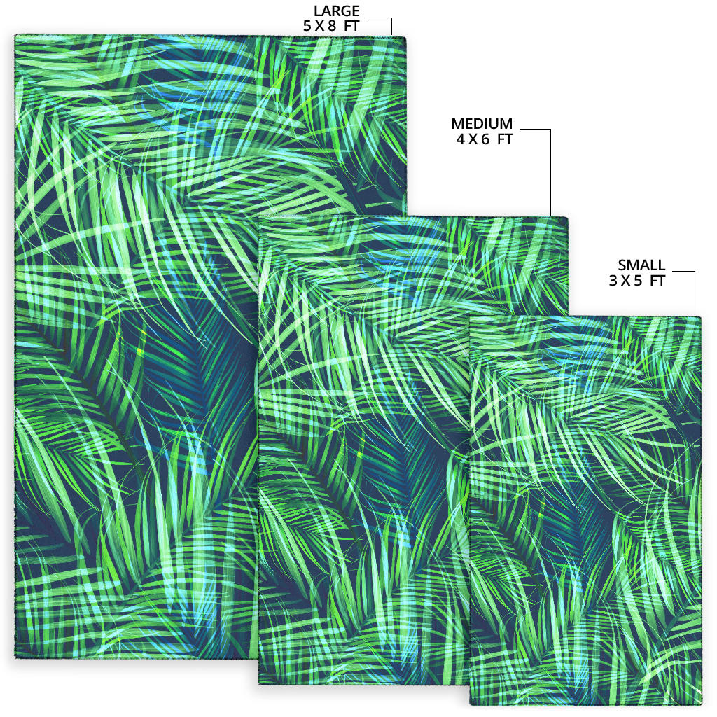 Palm Leaves Pattern Print Design PL02 Area Rugs