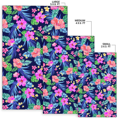 Neon Hibiscus Pattern Print Design HB016 Area Rugs