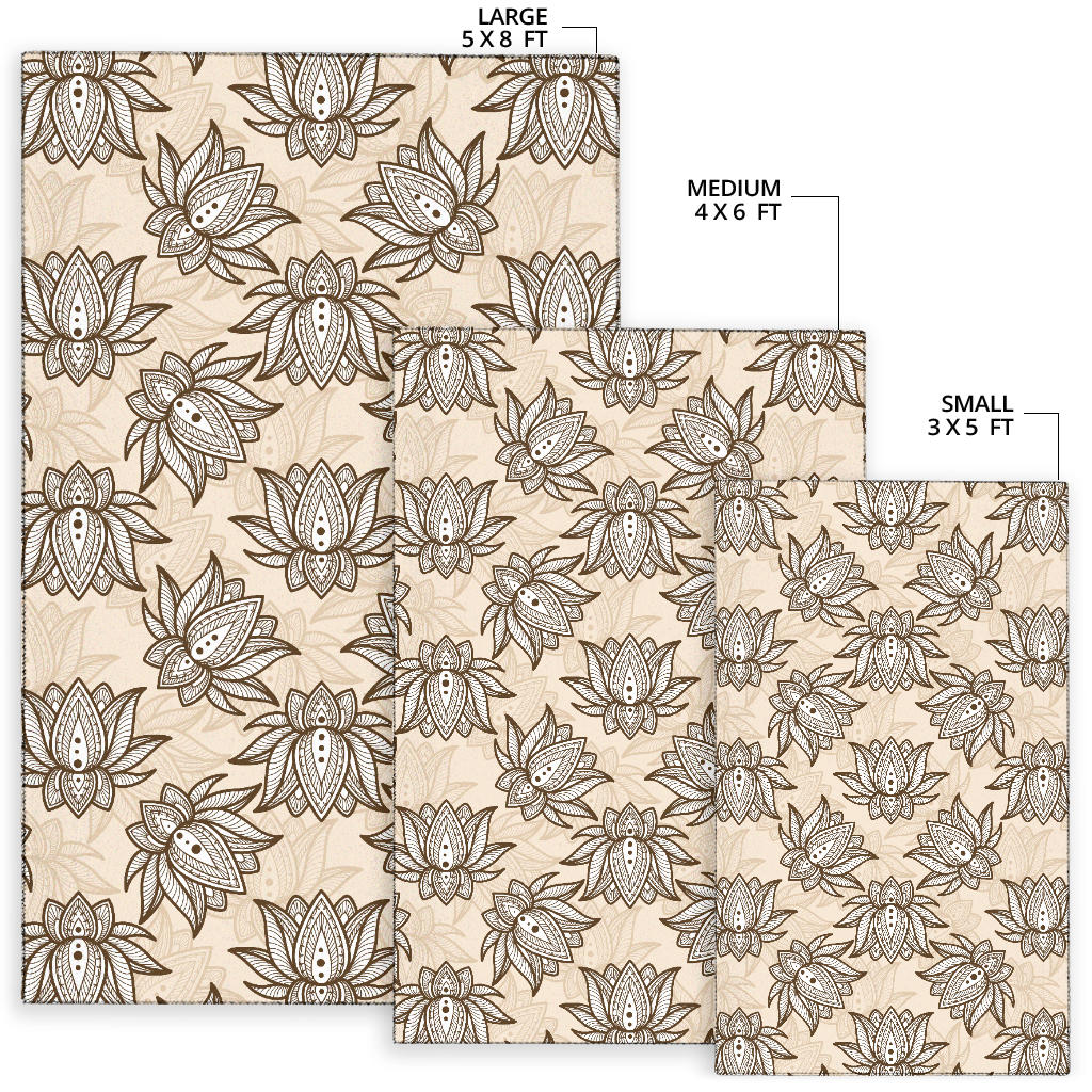 Lotus Boho Pattern Print Design LO05 Area Rugs