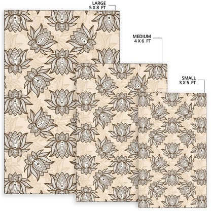 Lotus Boho Pattern Print Design LO05 Area Rugs