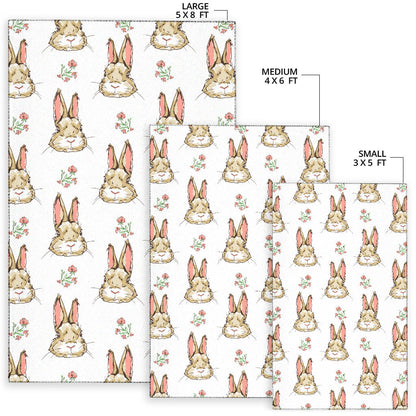 Rabbit Pattern Print Design RB09 Area Rugs