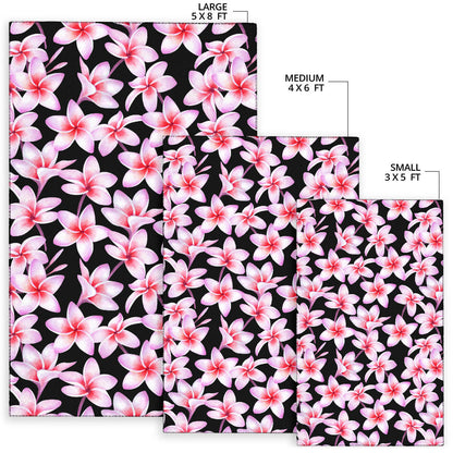 Pink Plumeria Pattern Print Design PM09 Area Rugs