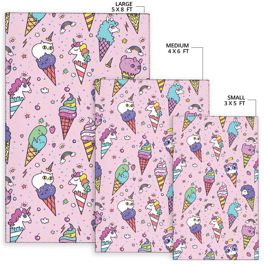 Ice Cream Pattern Print Design IC05 Area Rugs