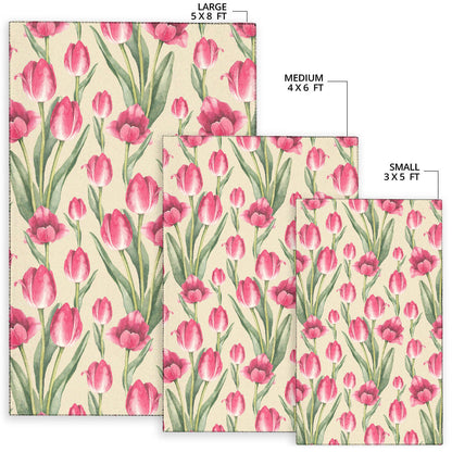 Tulip Pink Pattern Print Design TP06 Area Rugs
