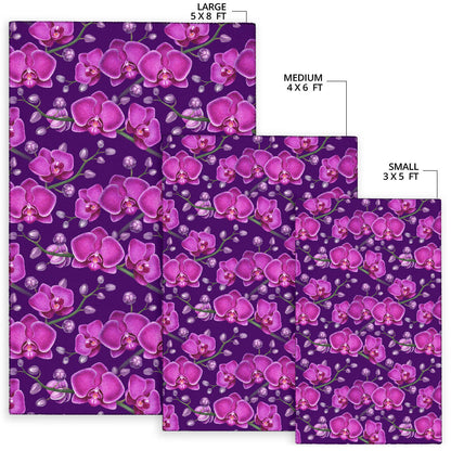 Orchid Purple Pattern Print Design OR02 Area Rugs