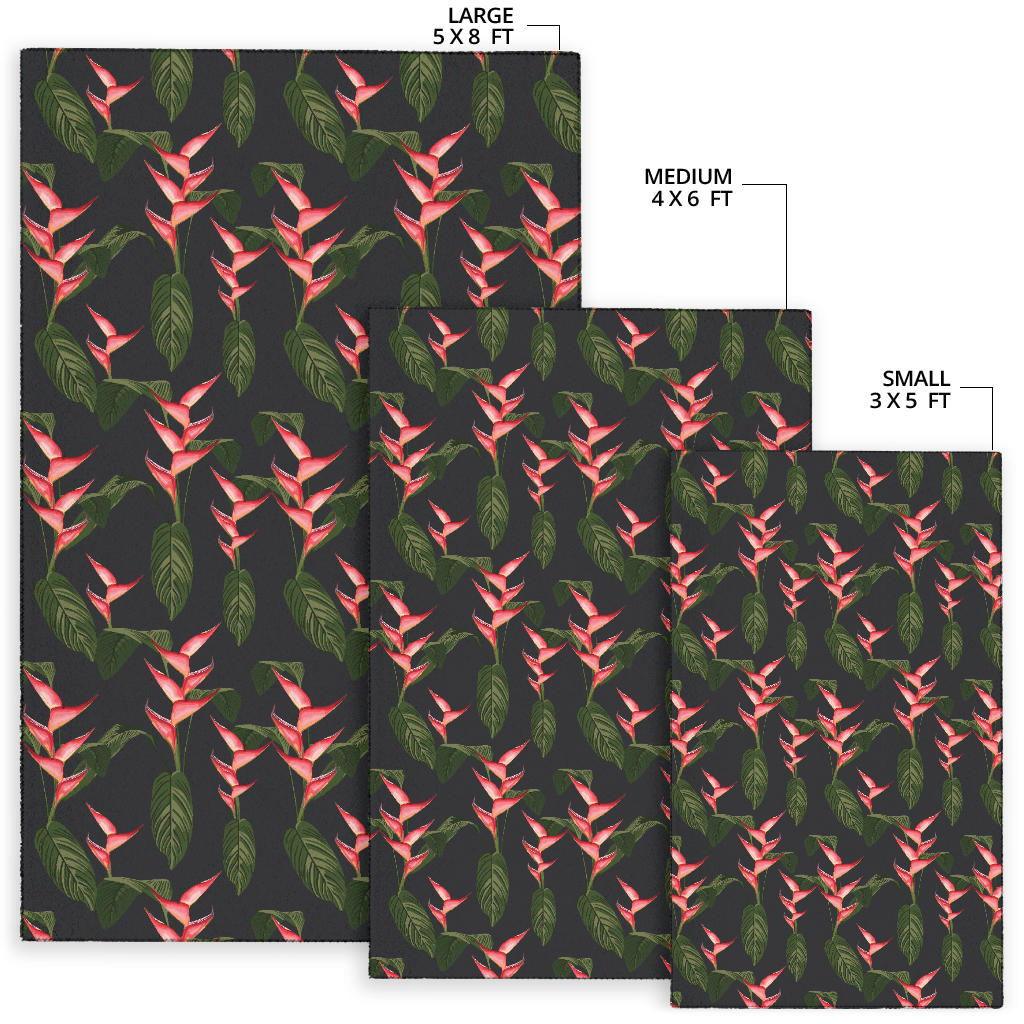 Heliconia Pattern Print Design HL07 Area Rugs