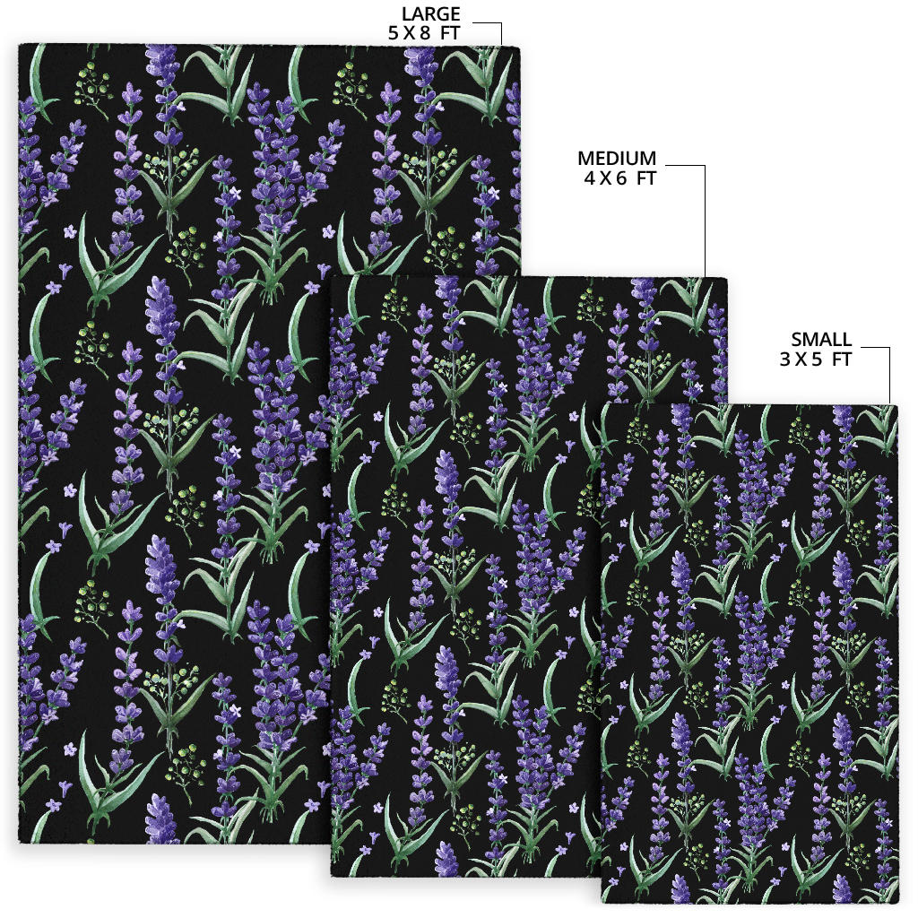 Lavender Pattern Print Design LV01 Area Rugs