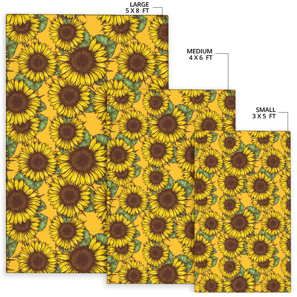 Sunflower Pattern Print Design SF04 Area Rugs