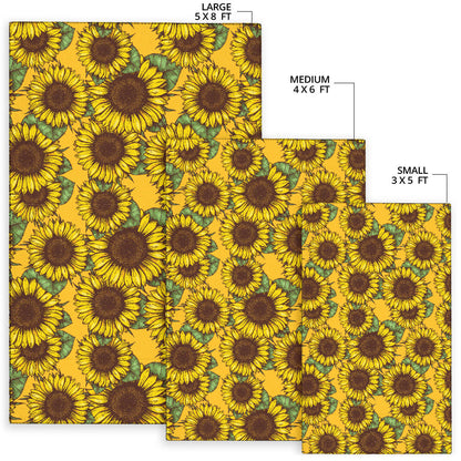 Sunflower Pattern Print Design SF04 Area Rugs