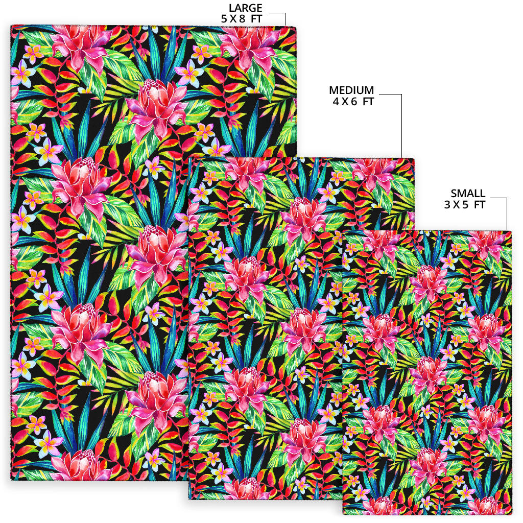 Heliconia Pattern Print Design HL02 Area Rugs