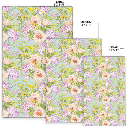 Hydrangea Pattern Print Design HD02 Area Rugs