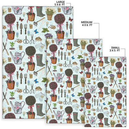 Gardening Pattern Print Design G01 Area Rugs