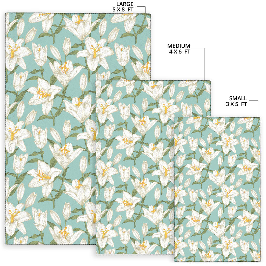 Lily Pattern Print Design LY09 Area Rugs