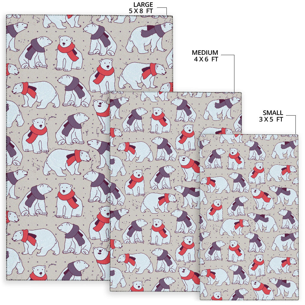 Polar Bear Pattern Print Design PB04 Area Rugs