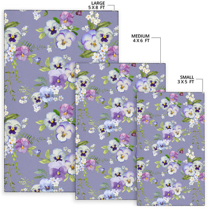 Pansy Pattern Print Design PS05 Area Rugs