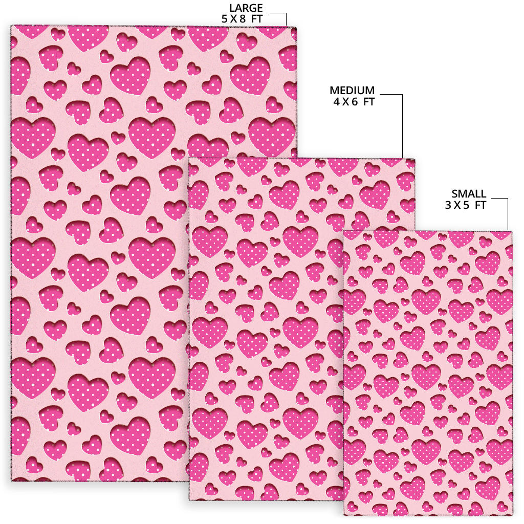 Heart Pink Pattern Print Design HE06 Area Rugs
