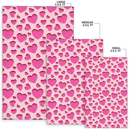 Heart Pink Pattern Print Design HE06 Area Rugs