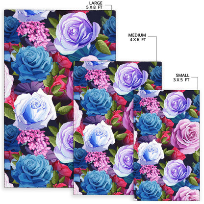 Rose Pattern Print Design RO09 Area Rugs