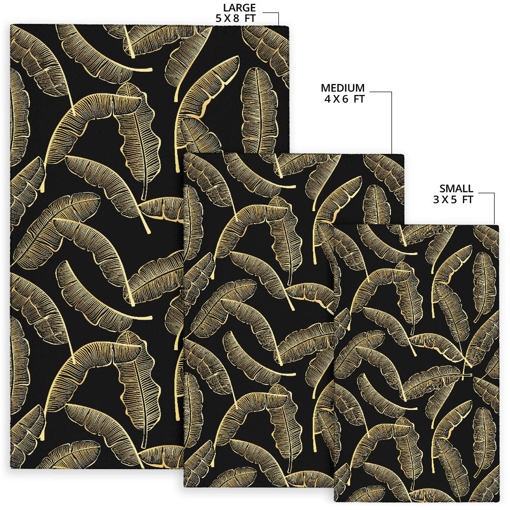 Banana Leaf Pattern Print Design BL07 Area Rugs