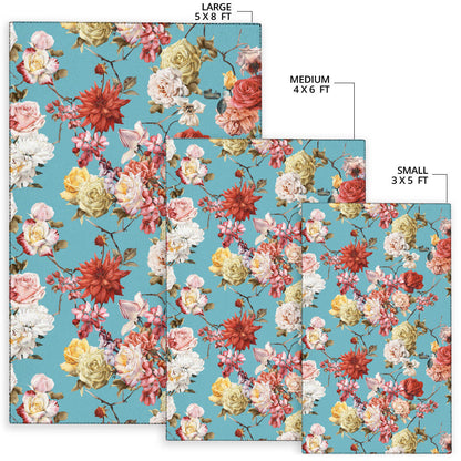 Summer Floral Pattern Print Design SF05 Area Rugs