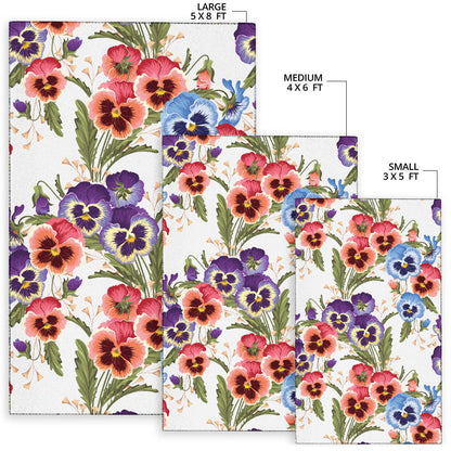 Pansy Pattern Print Design PS06 Area Rugs