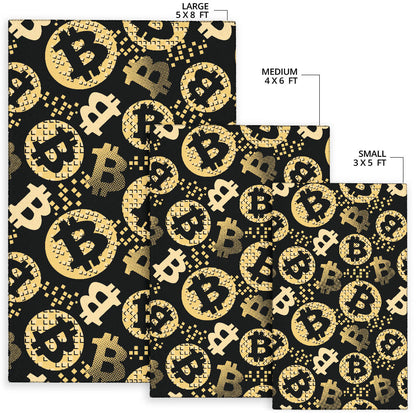Bitcoin Pattern Print Design DO06 Area Rugs