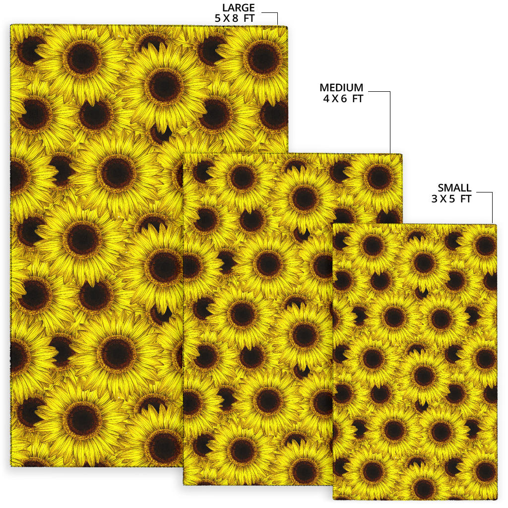 Sunflower Pattern Print Design SF011 Area Rugs