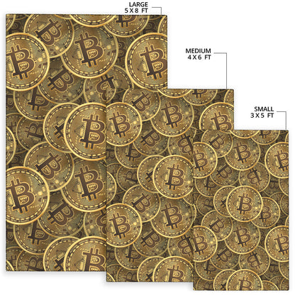 Bitcoin Pattern Print Design DO01 Area Rugs