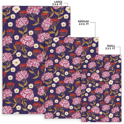 Hydrangea Pattern Print Design HD010 Area Rugs