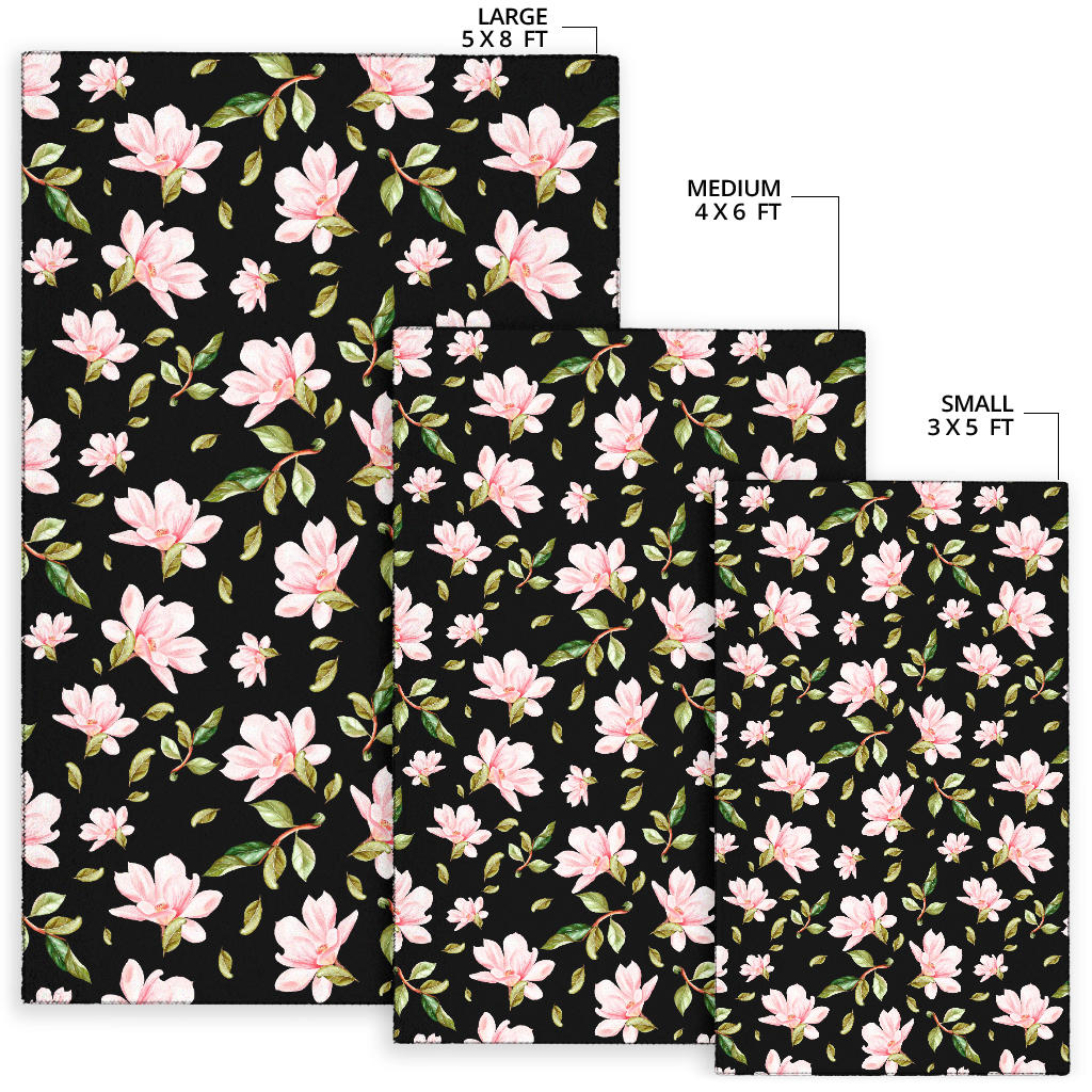 Magnolia Pattern Print Design MAG01 Area Rugs