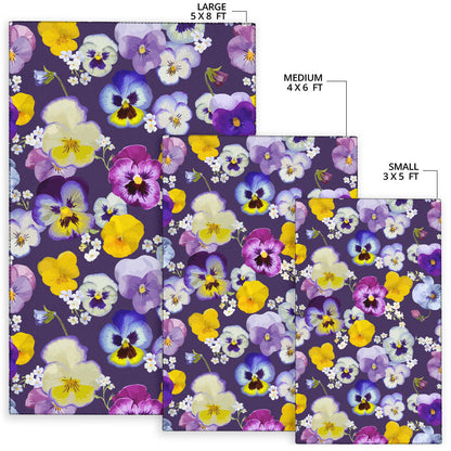 Pansy Pattern Print Design PS02 Area Rugs