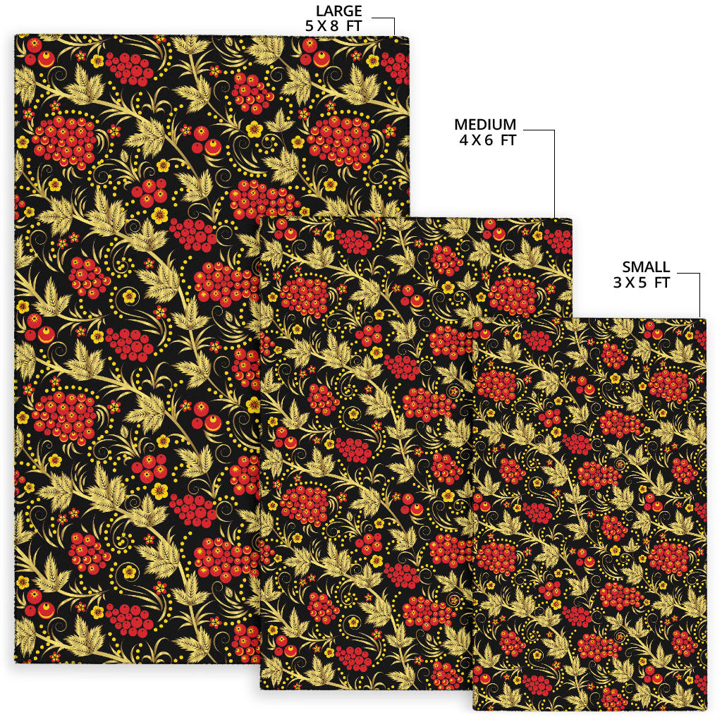 Cranberry Pattern Print Design CB02 Area Rugs