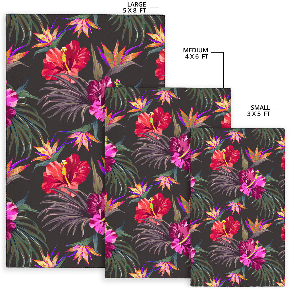 Hibiscus Pattern Print Design HB014 Area Rugs