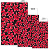 Red Plumeria Pattern Print Design PM025 Area Rugs