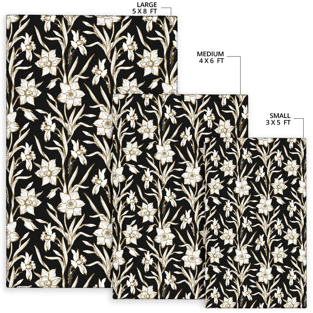 Daffodils Pattern Print Design DF06 Area Rugs