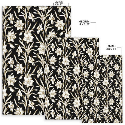 Daffodils Pattern Print Design DF06 Area Rugs