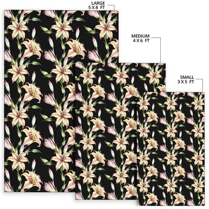 Lily Pattern Print Design LY05 Area Rugs