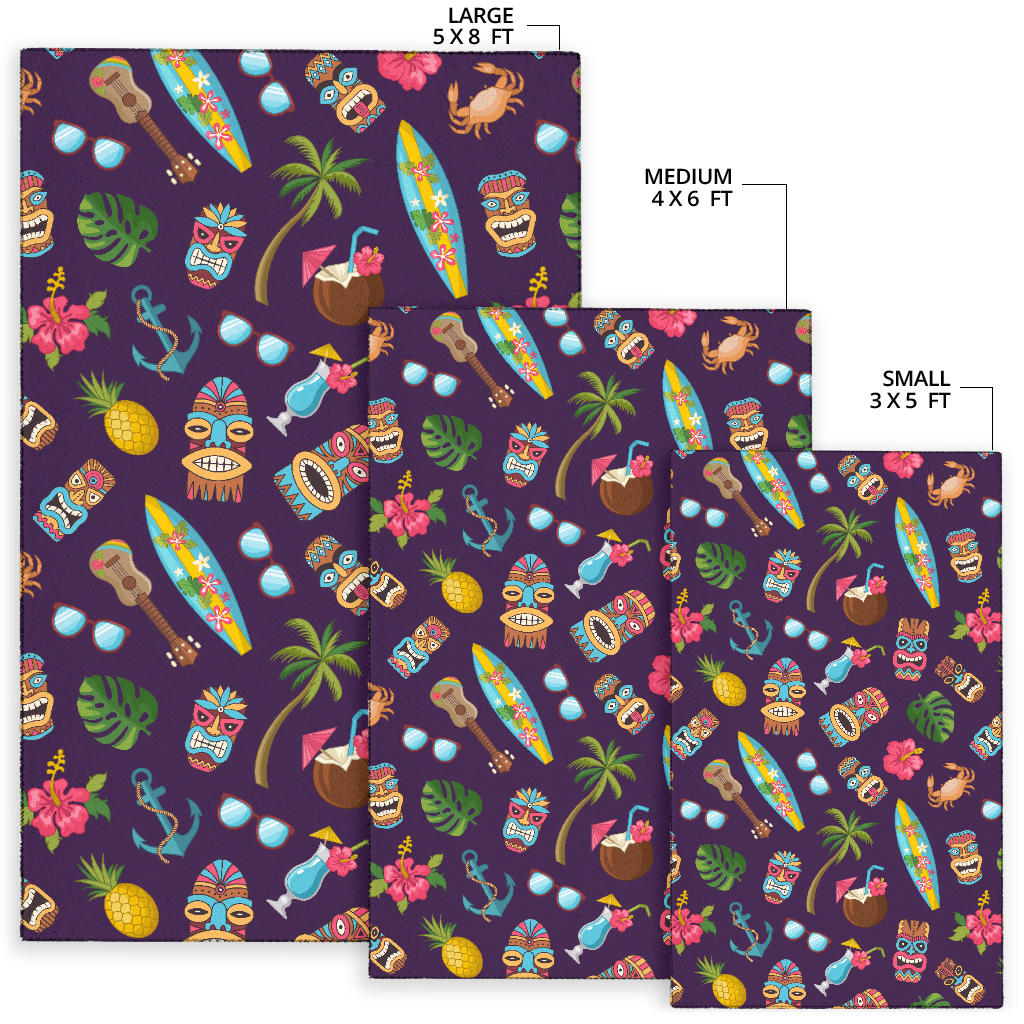 Hawaiian Themed Pattern Print Design H024 Area Rugs