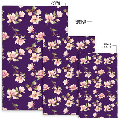 Magnolia Pattern Print Design MAG02 Area Rugs