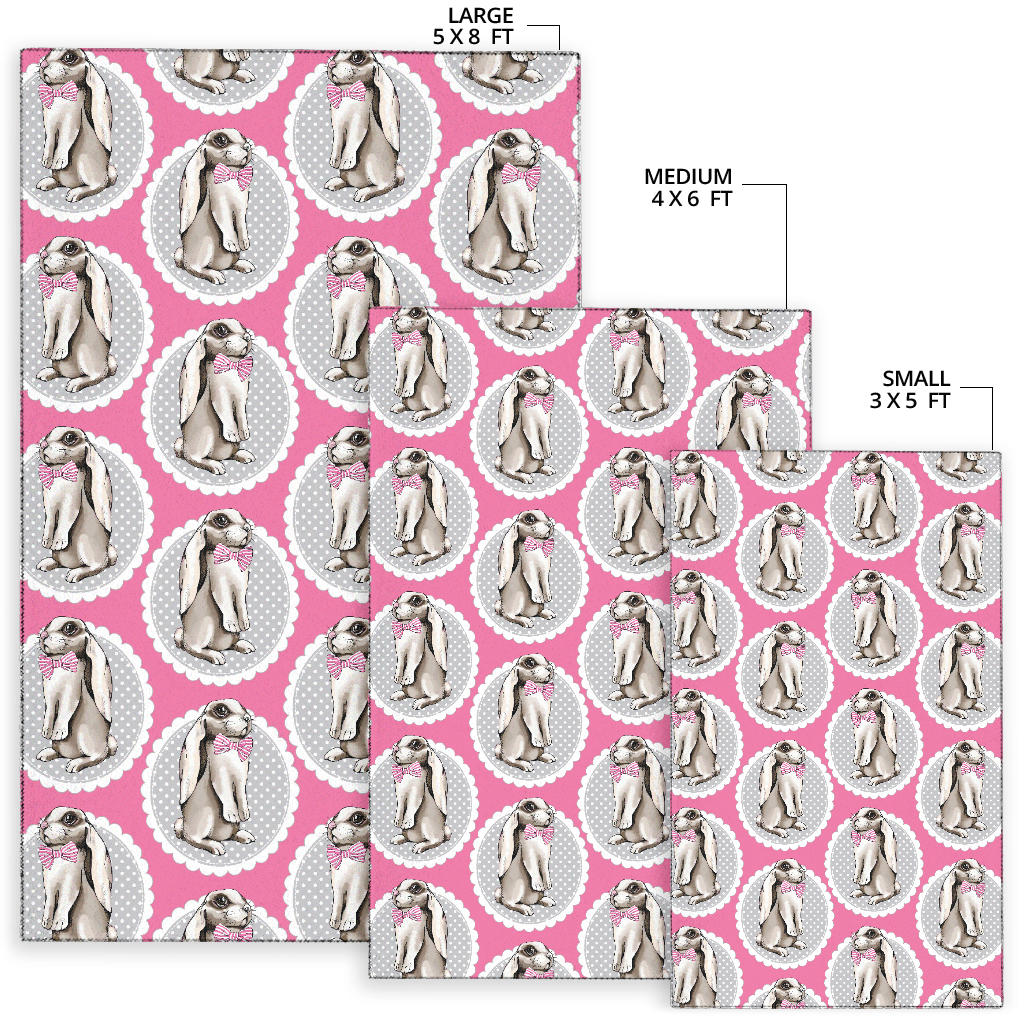 Rabbit Pattern Print Design RB019 Area Rugs