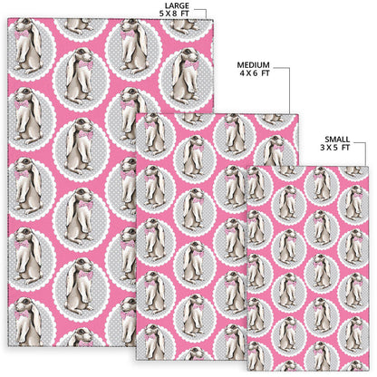 Rabbit Pattern Print Design RB019 Area Rugs